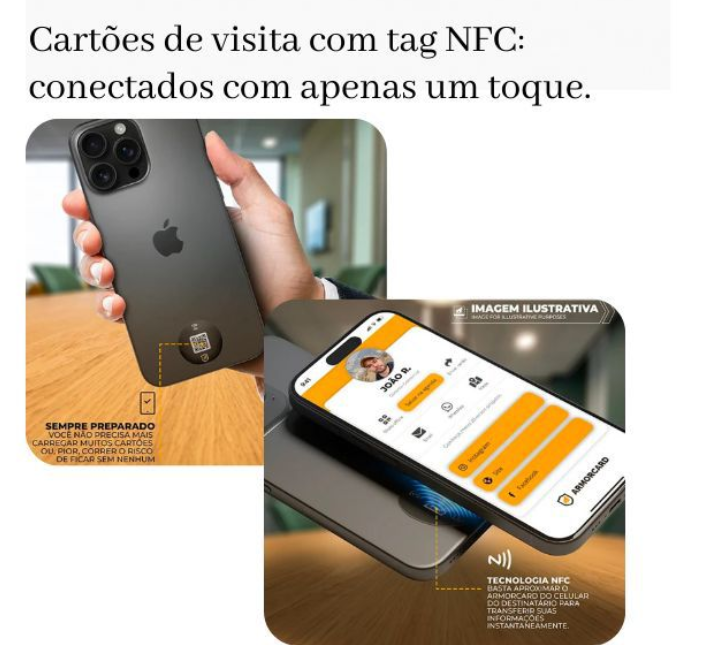 Cartões de visita com NFC